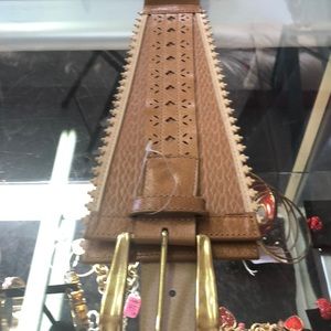 Leatherock brown high waisted leather belt